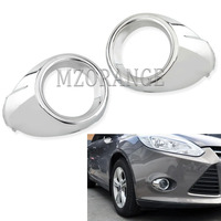 2X for Ford Focus 3 2012 2013 2014 Fog Lights Chrome Fog Light Cover Grill Fog Lamp Frames Headlight Foglight holes accessories