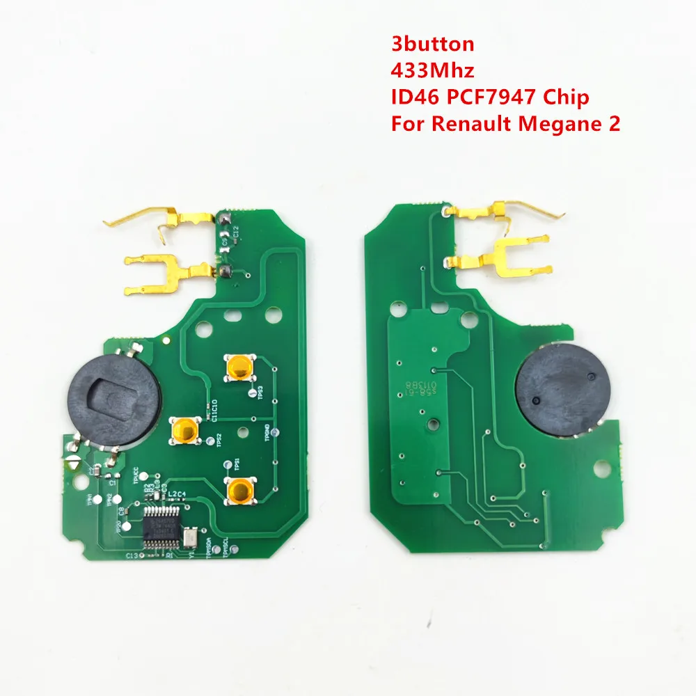 

1/5PCS PCB FOR 3 Button Remote Key 433Mhz ID46 PCF7947 Chip For Renault for Megane 2 3 for Scenic