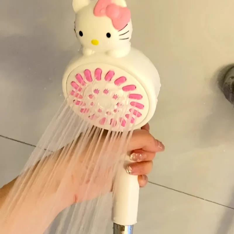 Sanrio Hello Kitty Shower Head Anime Non porous Shower Head Bracket Shower Head Cartoon Bathroom Accessories kawaii KTshowerhead