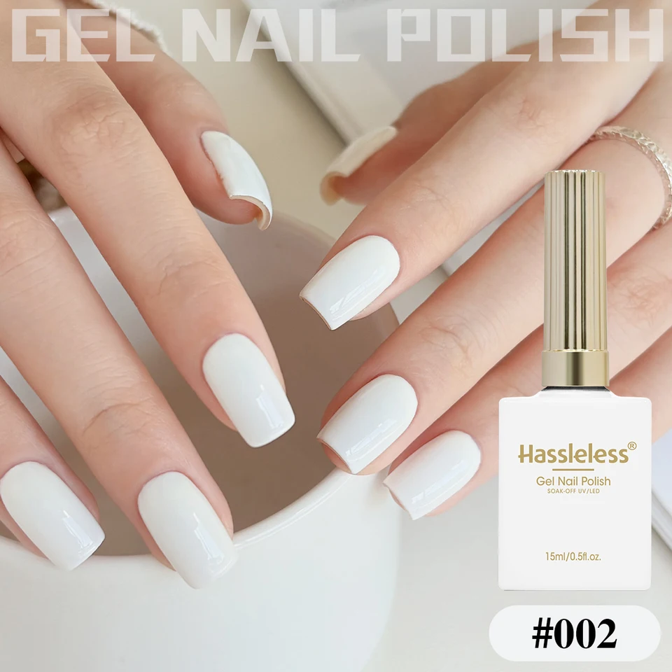 Esmalte en gel blanco 15ml sin complicaciones, extensión francesa, requiere lámpara UV LED, manicura francesa, suministros, arte de uñas 3