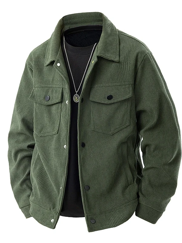 

Вельветовая мужская повседневная рабочая одежда Jaet, верхняя одежда, осень-зима, новый свободный крой, однотонное волокно из полиэстера, длинный све