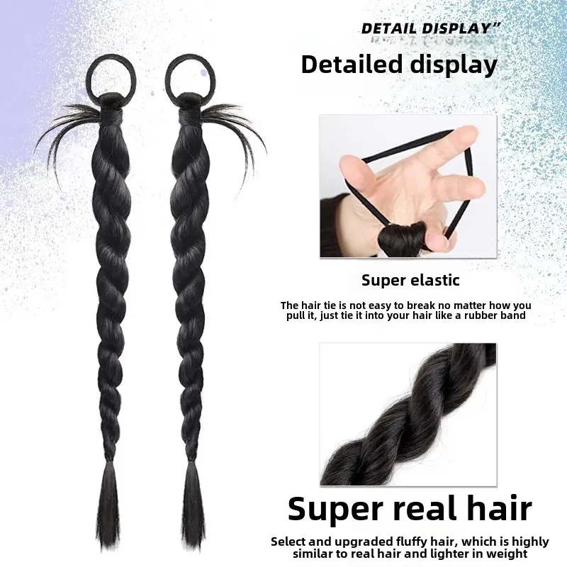 بارد الحلو الدجاج ريشة شعر مستعار حزمتين شقراء قذرة 30 بوصة الألياف الآسيوية ريمي شعر مستعار مزدوج ذيل الحصان شعر مستعار للنساء #2