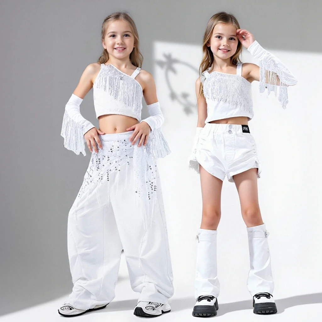 

Одежда для джазовых танцев для девочек, уличная одежда в стиле хип-хоп, детский костюм для выступлений, модная одежда для детей, тренировочное шоу на сцене, мода для подиума