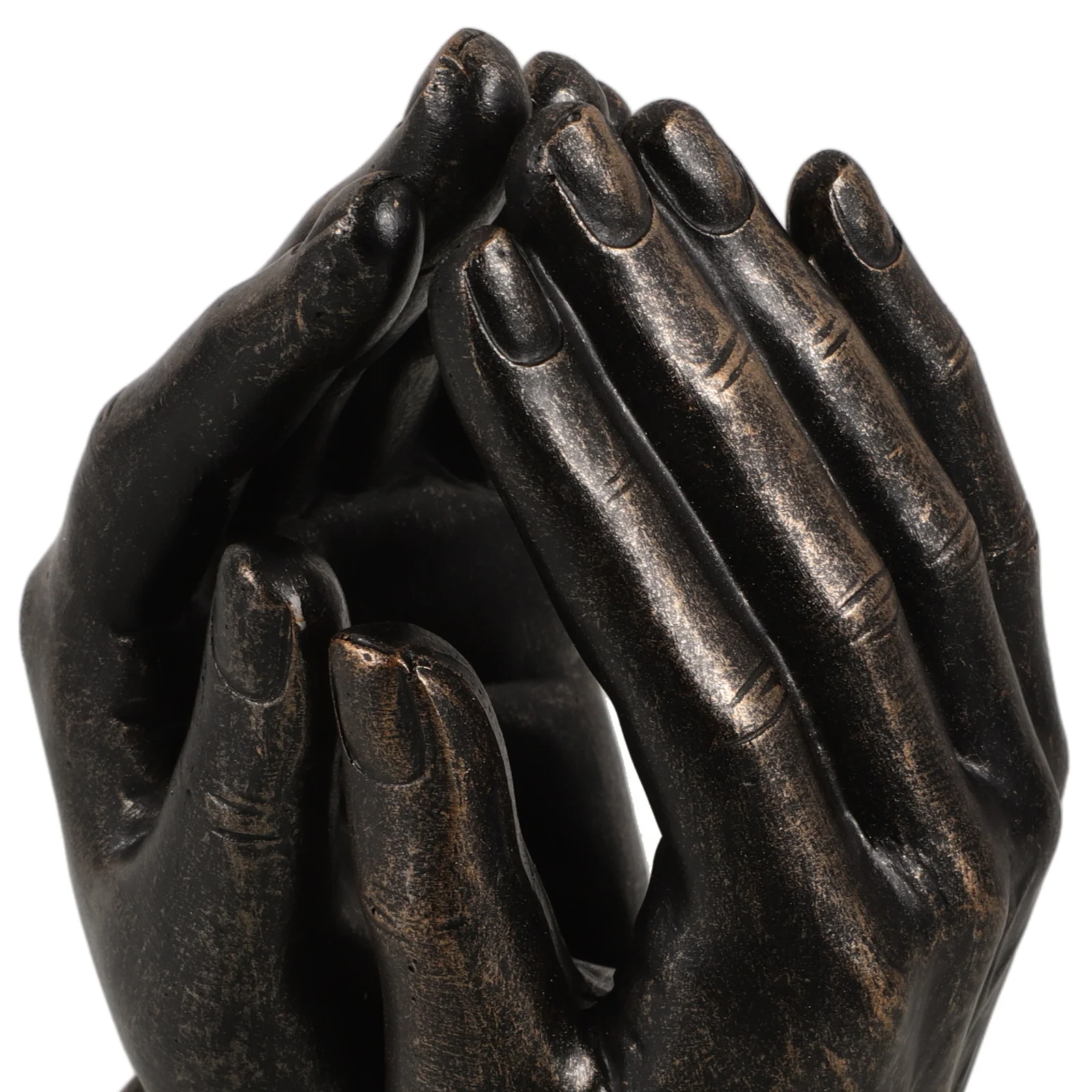 Prayer Sculpture Resin Hand Statue Compact Size Desktop Decor Retro Figurine Indoor Tabletop Adorn Craft Artwork