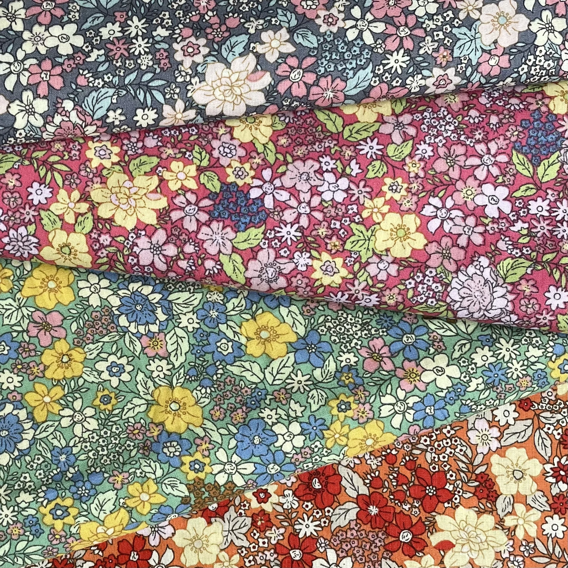 

Abstract Floral 40S Tissun Liberty Cotton Fabric For Kids Baby Sewing Cloth Dresses Skirt DIY Handmade Designer Patchwork Meter