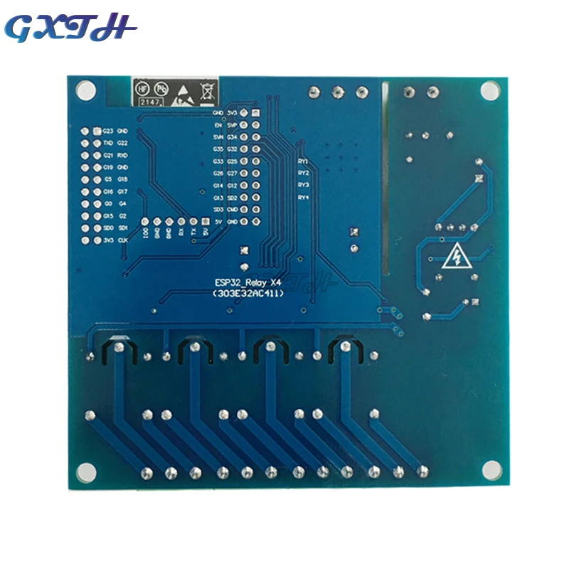 AC220V/DC5-30V ESP32 WIFI Bluetooth BLE Four-channel Relay Module I/O Port ESP32-WROOM Development Board