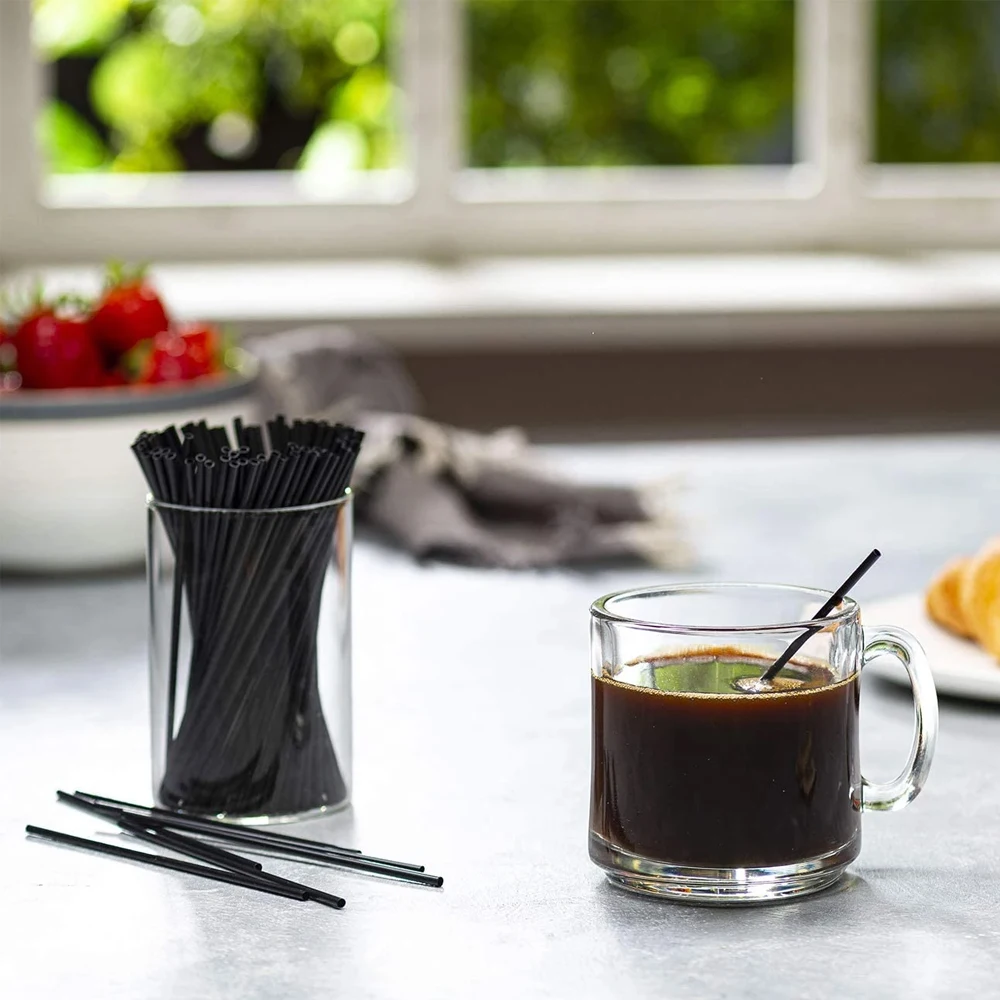 50-3000 قطعة القش السوداء مرنة شفاطات للشرب منحني انحناء البلاستيك شرب أنبوب القش الزفاف بار اكسسوارات الحفلات #6