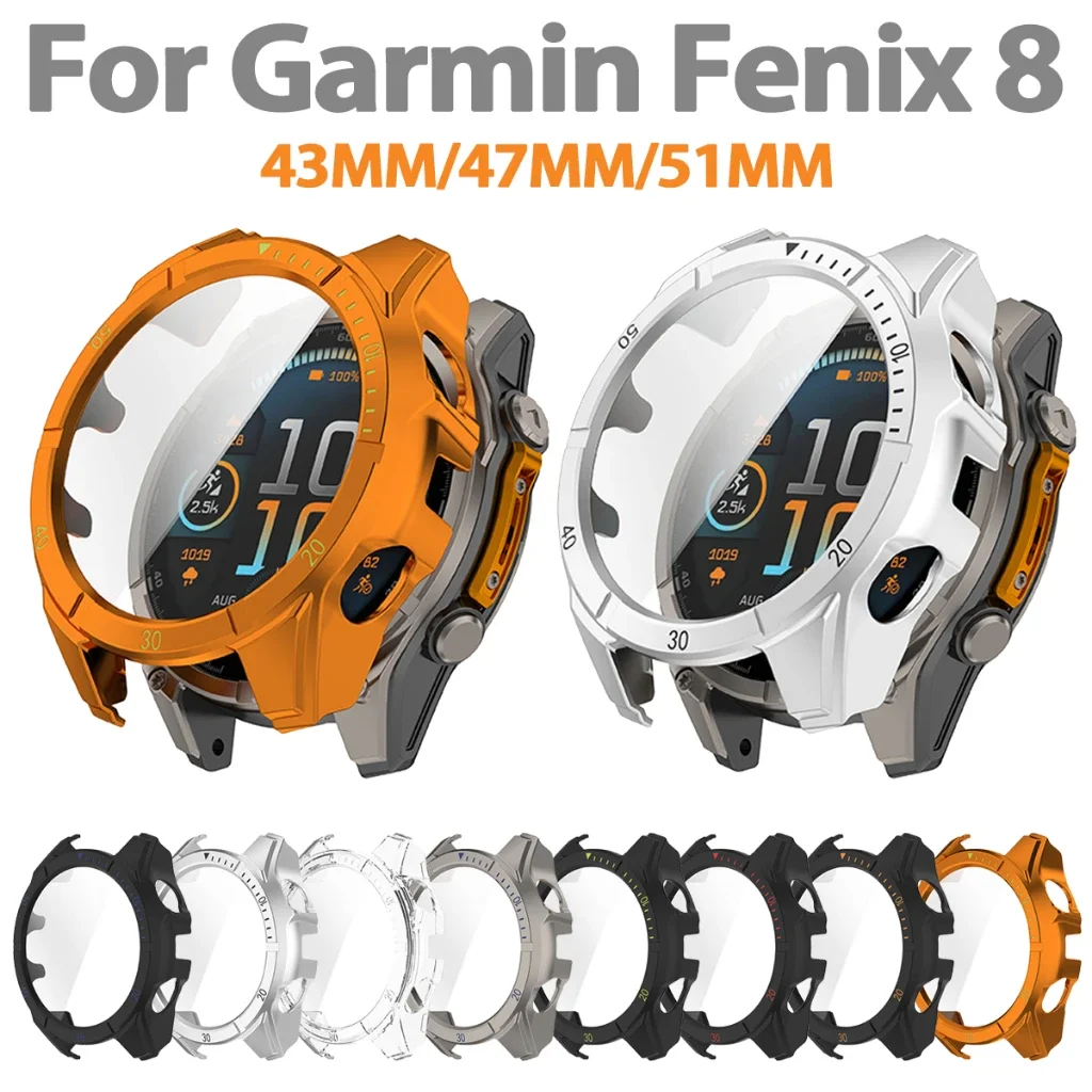 

Для Garmin Fenix 8 51 мм 47 мм 43 мм ПК закаленное стекло пленка чехол Высокое качество полная защитная рамка Fenix8 цифровой корпус