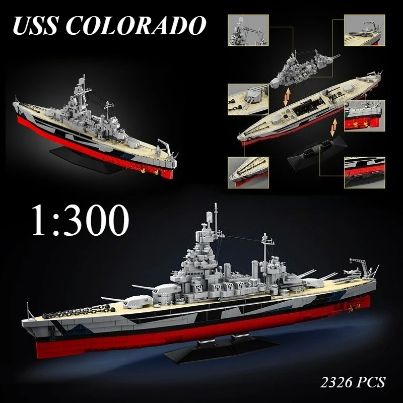 

2326P 64CMLarge Ship Model Building Blocks Set DIY Kit Aircraft Carrier Cruiser Destroyer Educational Toy for Collectors Display