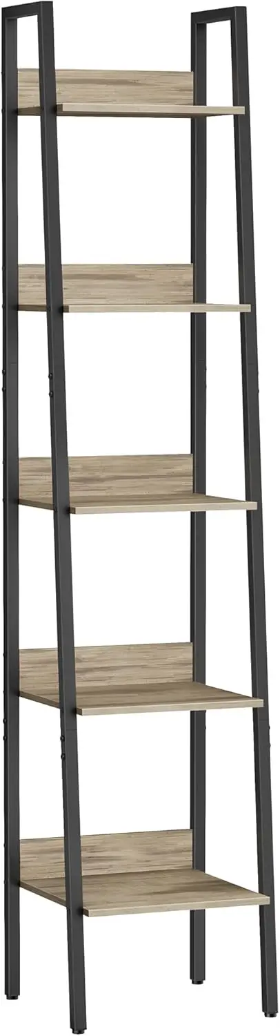 VASAGLE Standregal, Bücherregal, Leiterregal, 140/170 cm, Industrie-Design