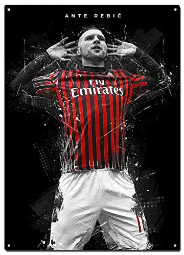Ante Rebic Metal Tin Signs, Football Abstract Art Poster, Decorative Signs Wall Art Home Decor - 8X12 Inch (20X30 cm)