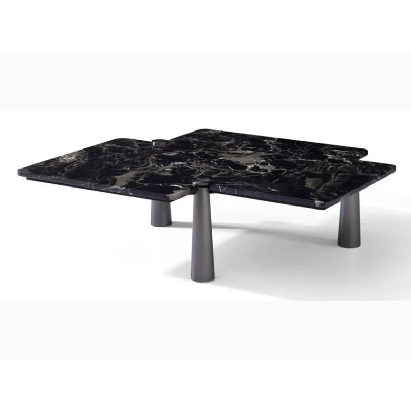 

Minimalist marble coffee table high and low combination art square coffee table