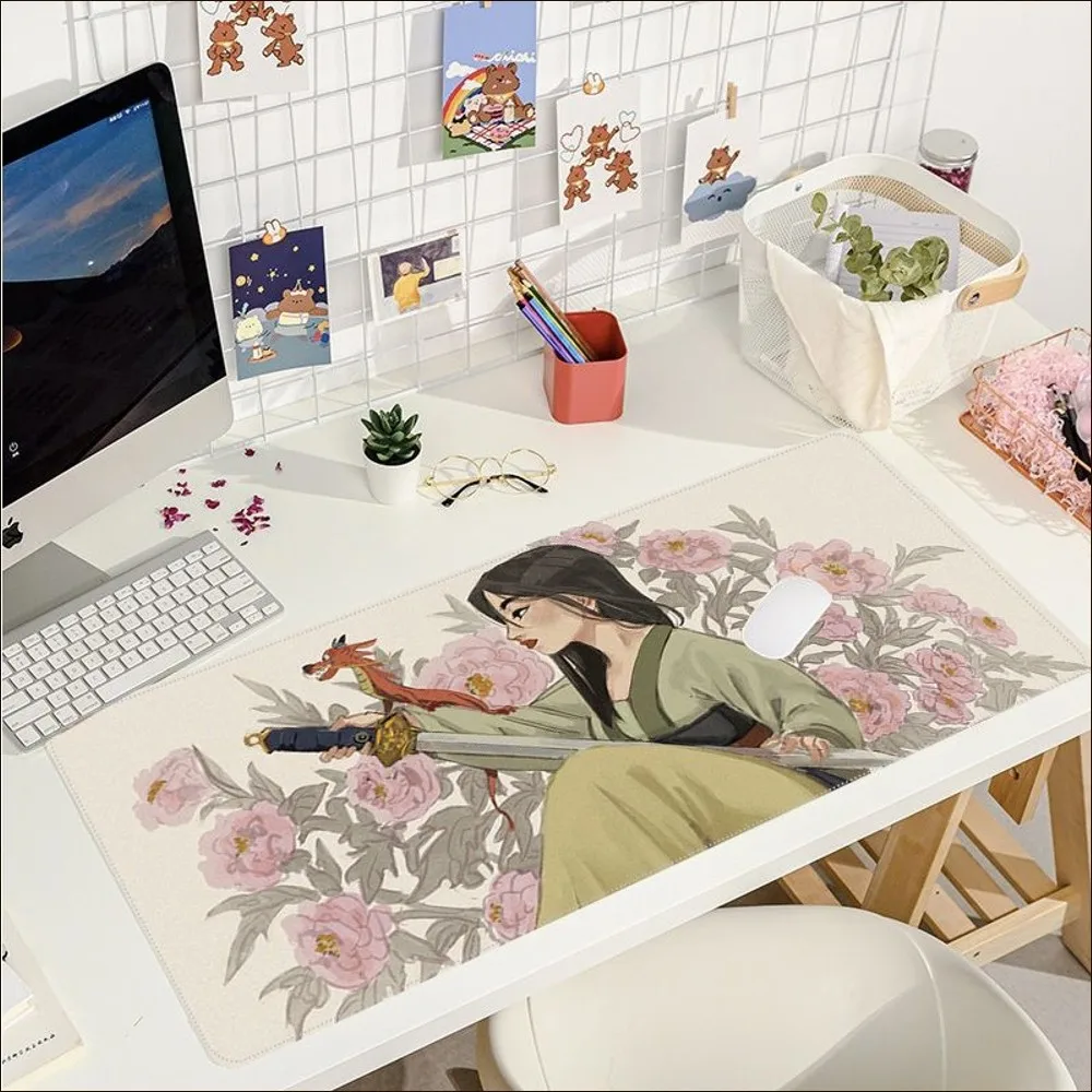 لوحة ماوس ديزني برينسيس مولان لوحة ماوس ألعاب كبيرة جميلة مقاس L XL XXL مقاس لوحة مفاتيح الألعاب للاعبين #4