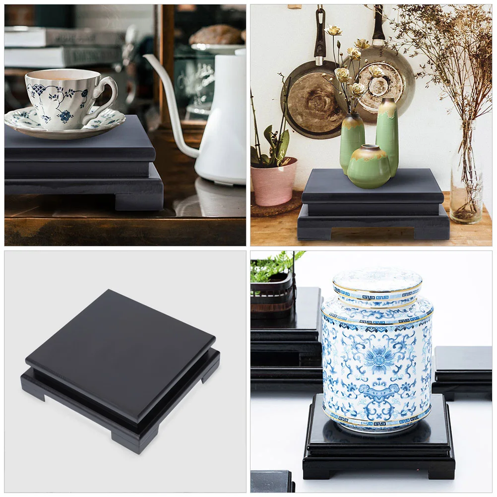 

Wooden Square Base Rack Planter Supports Vase Stand Decor Display Risers Bonsai Eco Friendly Wood Jewelry Box Flower Pot