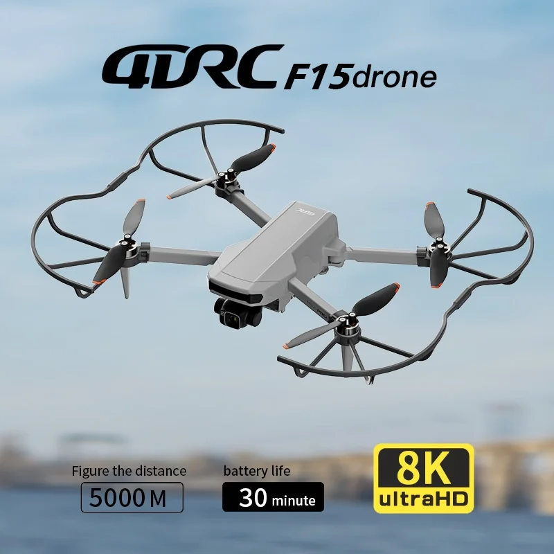 

New F15 RC Drone 8K Profesional GPS 3 km FPV Drones with Camera HD EIS 3-axis Gimbal UAV 5.5 Inch Touch Screen Helicopter Dron