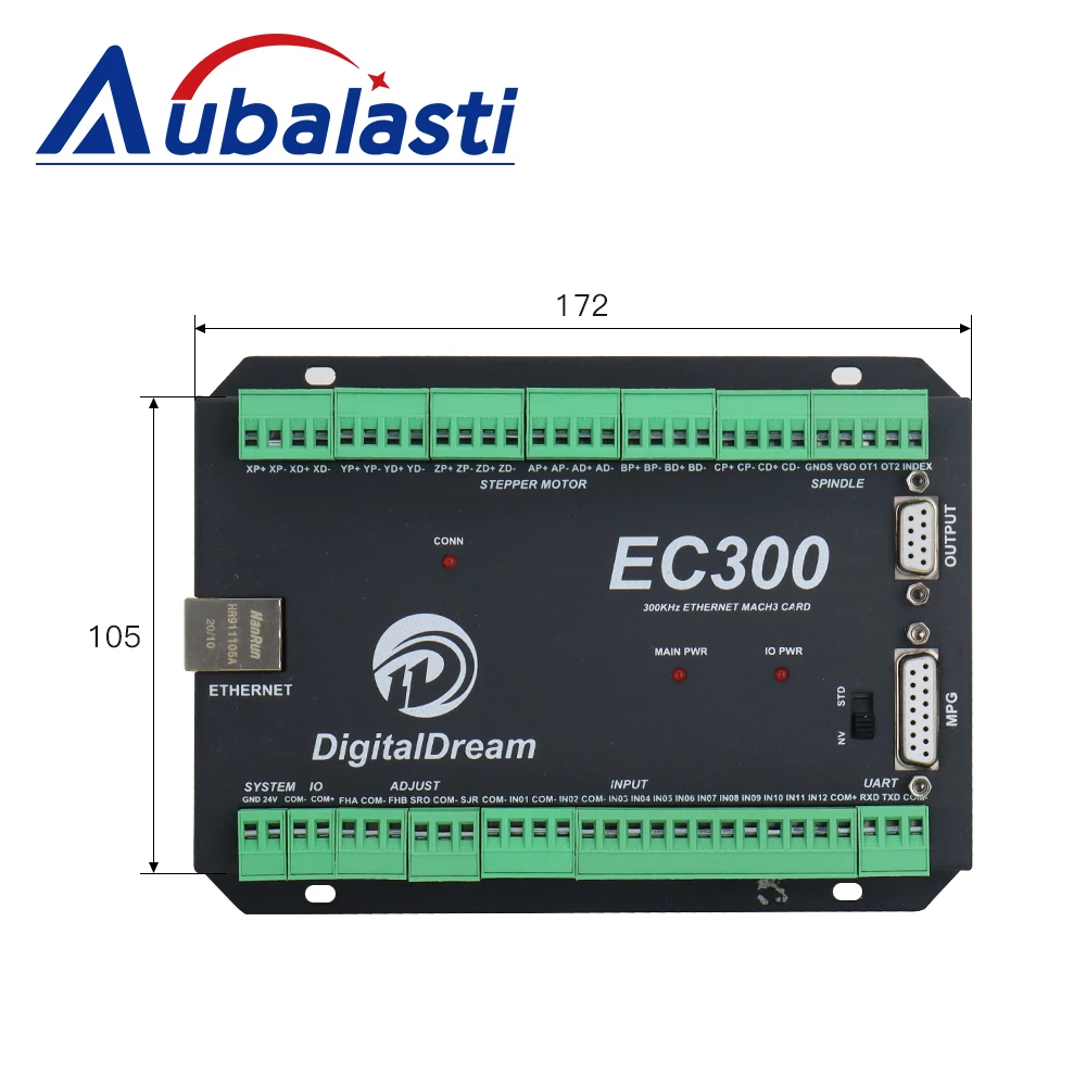 Aubalasti EC300 USB Mach3 CNC Motion Controller NVUM Upgrade 3/4/5/6 Axis Motion Control Card for CNC Milling Machine