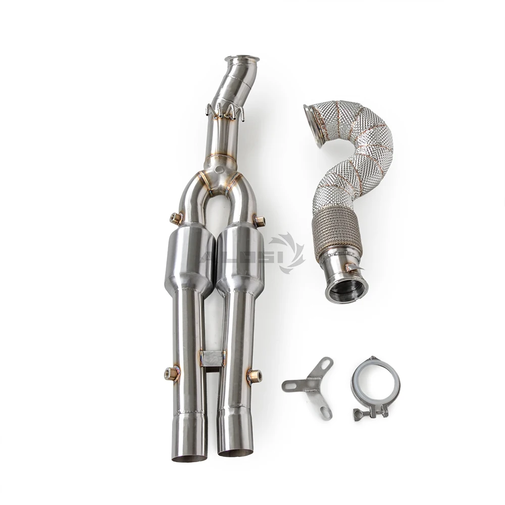 

For Audi RS3 2.5T TTRS 2.5T 2015-2023 with Insulated Exhaust Downpipe High Performance catless Exhaust Downpipe with Front Pipe