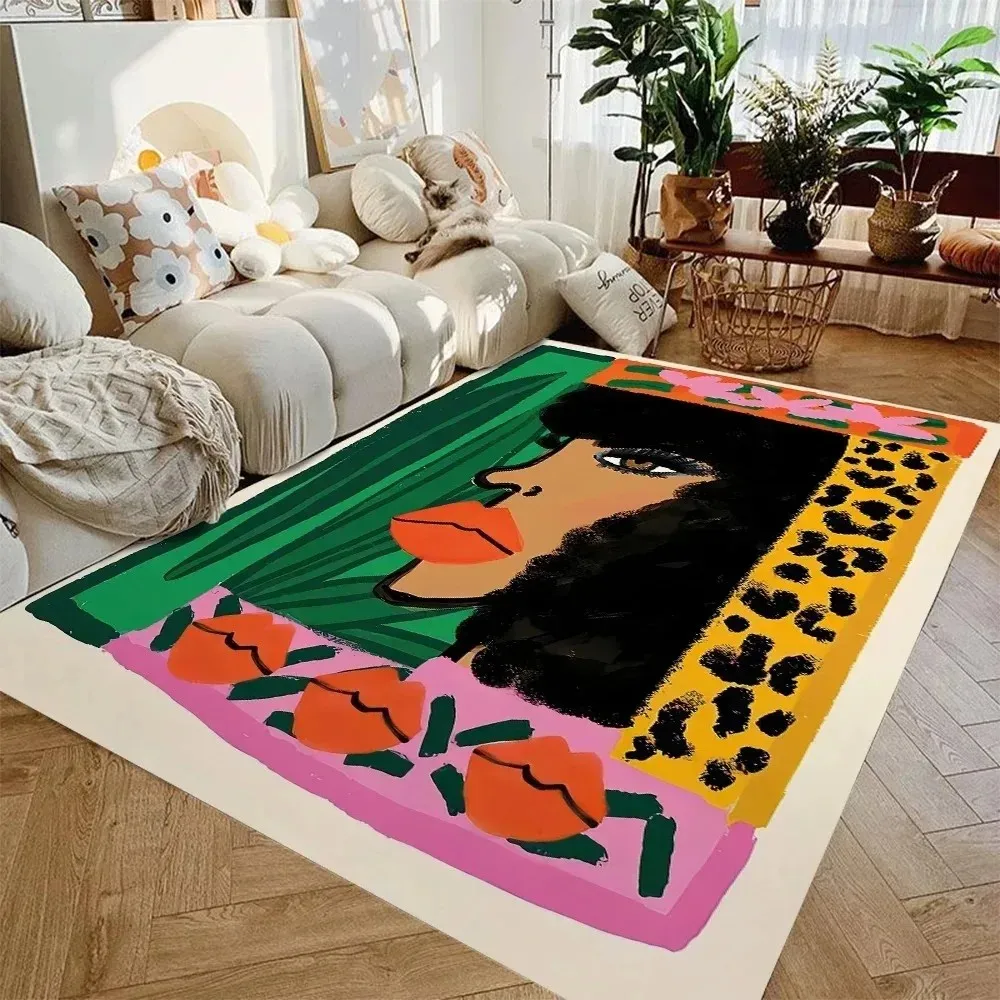 VIKAMA Abstract Egyptian Snake Leopard Rug, Colorful Animal Rug for Living Room Bedroom Kids Room Home Decor