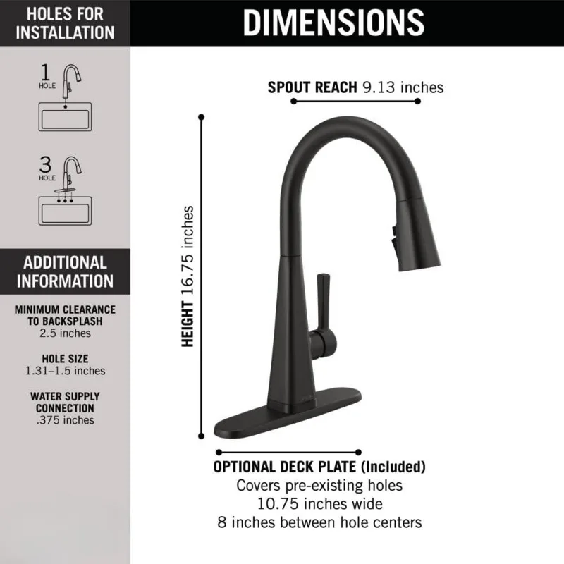 Lenta-Matte Black Touch Faucet com Pull-down Pulverizador, Torneira De Pia, Torneiras De Toque