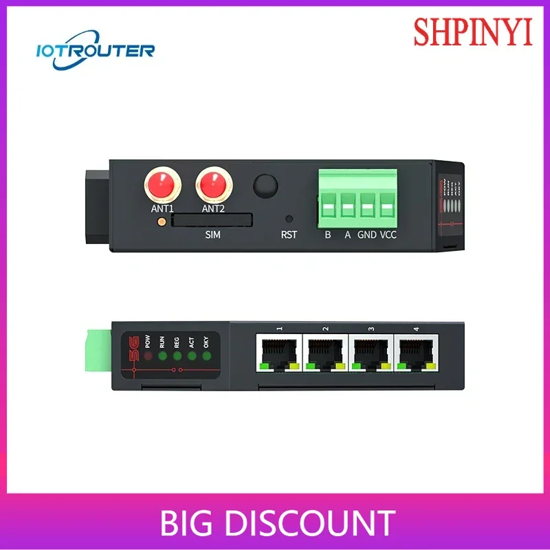 Factory Modbus MQTT WiFi 5G Cellular M2M Edge Industrial IoT Router 1000mbps Max LAN Data Rate QoS for Motor Home Transmission