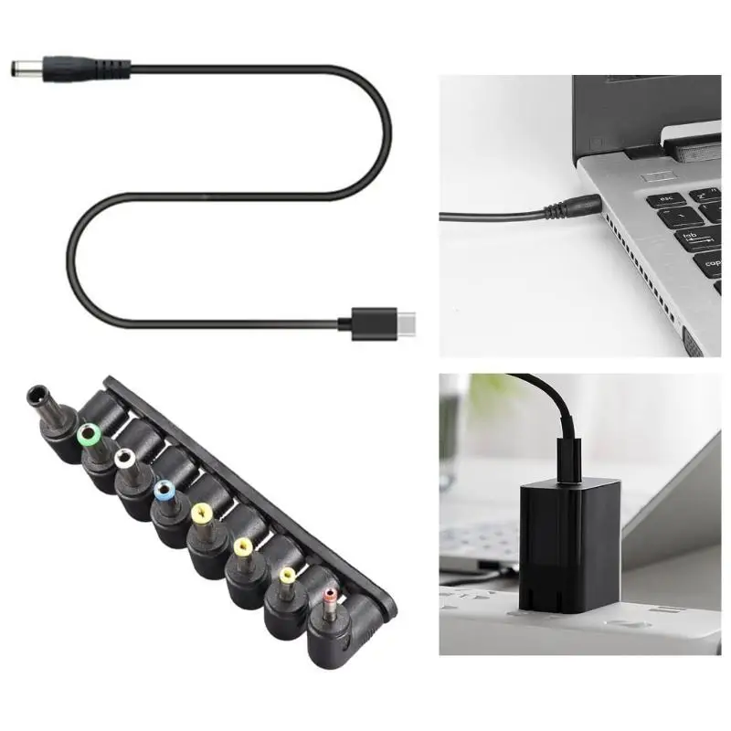 R53C Multi Tip USB C to DC5521 5.5x2.1mm Power Charging Cable 3.3ft for Cameras