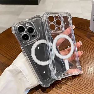 Pengisian Daya Nirkabel Magnetik Mewah Untuk Casing Magsafe untuk iPhone 11 12 13 14 15 16 Pro Max Plus Penutup Bumper Tahan Guncangan Transparan 6 penjualan terbaik redmi note 10 pro 5g - №