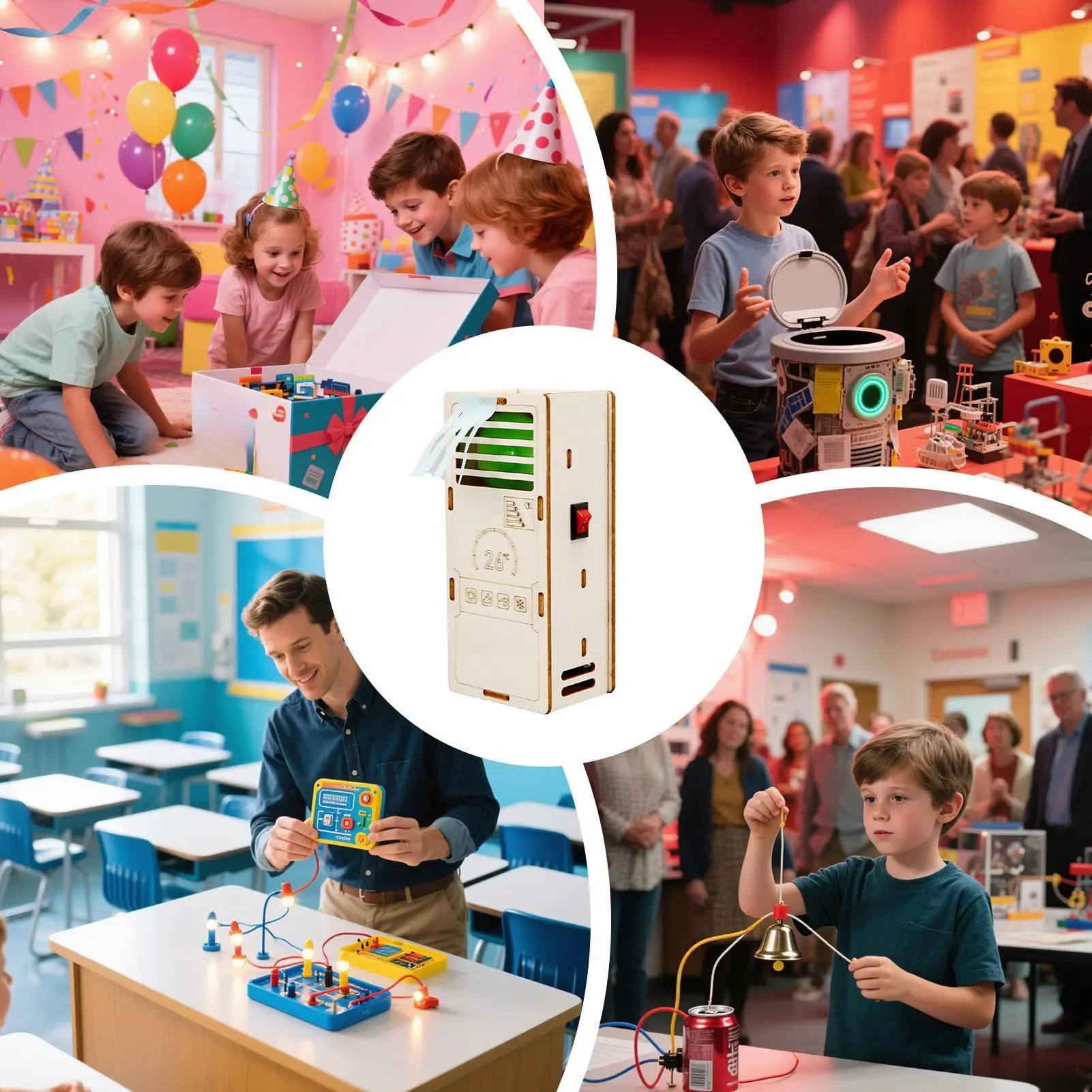 

Строительные блоки, компактный комплект сборочных блоков для кондиционирования воздуха, интерактивная сборная игрушка для родителей и детей для малышей 7–14 лет