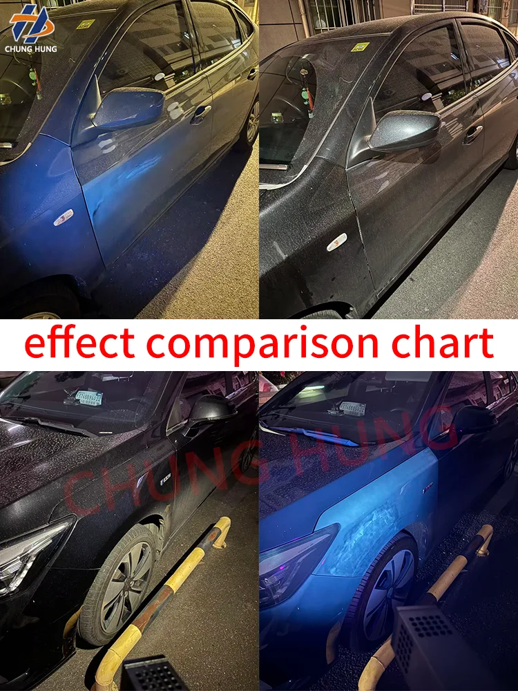 Rechargeable portable UV LED lamp for automotive paint curing inspection and metal plate grayscale defect detection