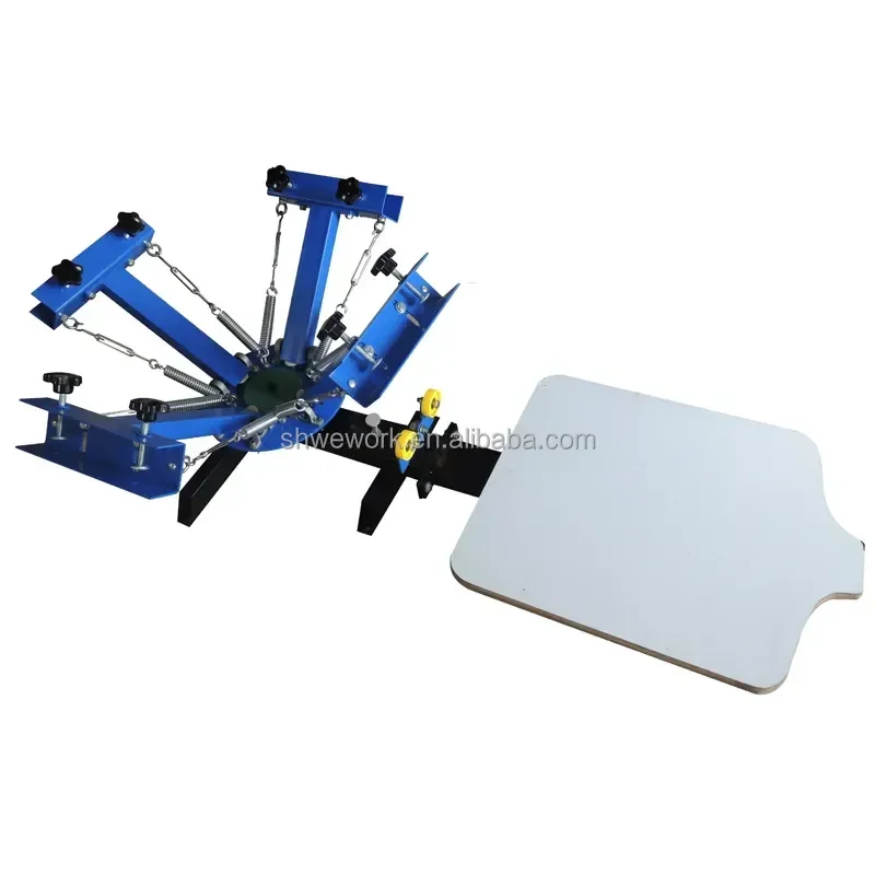 For4 Color 1 Station Silk Screening Screenprint Press NS-401 Screen Printing Machine High Quality Screen Printer Machine