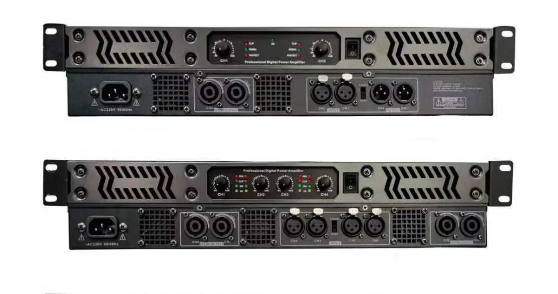 Professional Class D Power Amplifier 2 Chnal All Power Amplifier 4 Channels 200 w High Quality for DJ Subwoofer Speakers