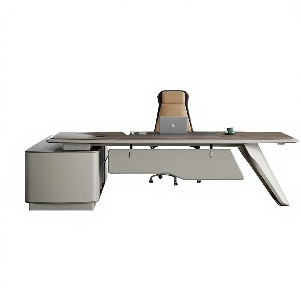 

Современный прочный офисный стол для руководителя с регулируемой высотой и панелями под дерево, для офисных зданий