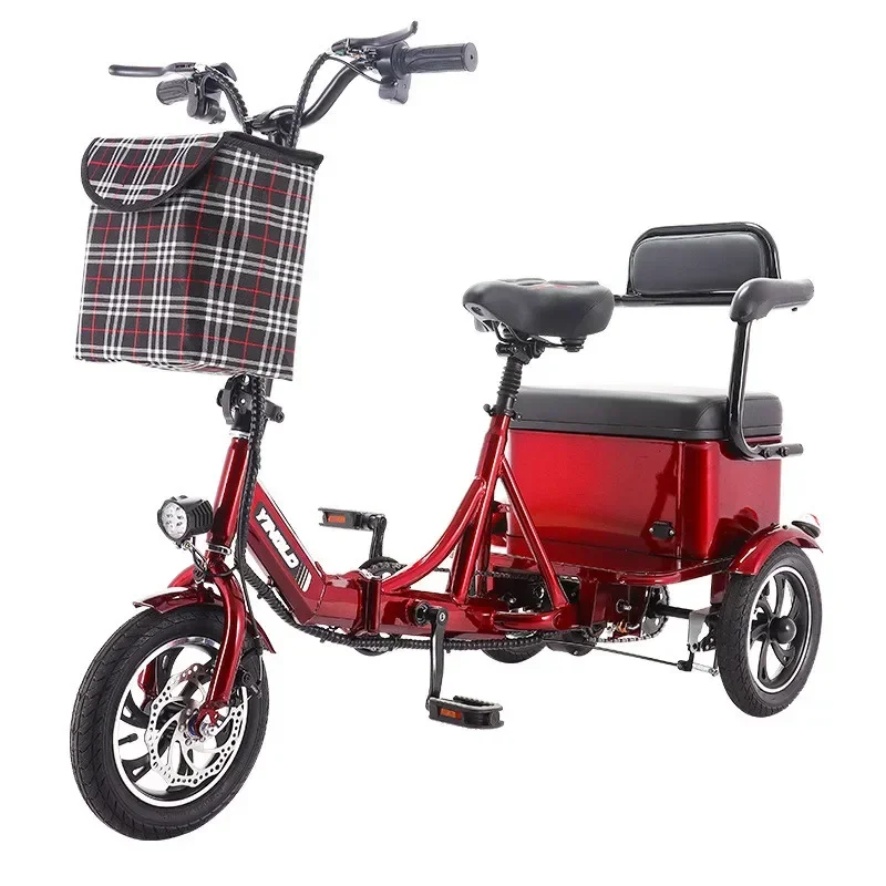 Three-Wheel Electric Tricycle For Adult Electric Bicycle For Sweets 12 Inch 3 Wheels Electric Scooter 48V 350W Twins Trike