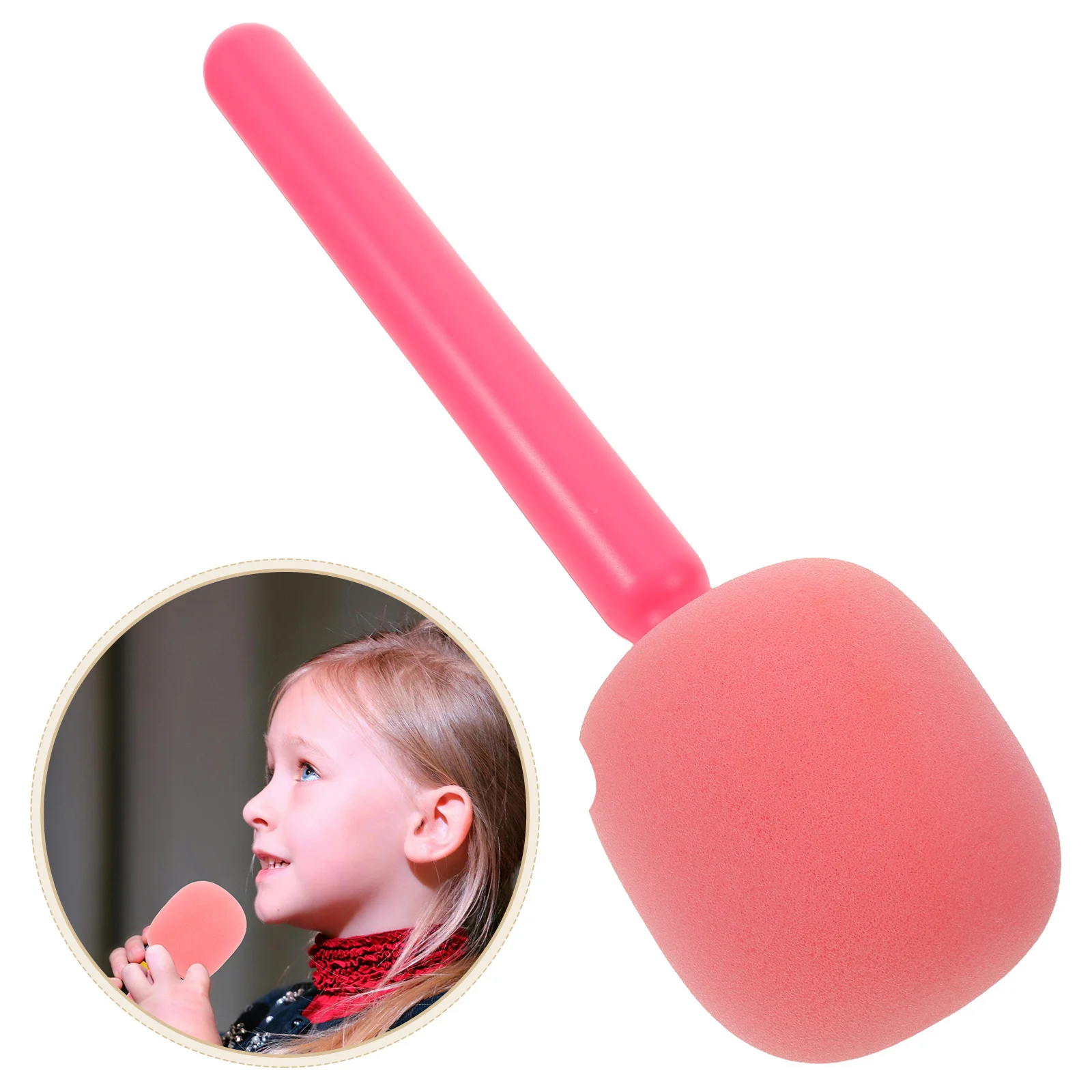 

Handheld Interview Microphone Kit With Wind Screen Lightweight Portable Sponge Plastic Construction Stable Noise Reduction