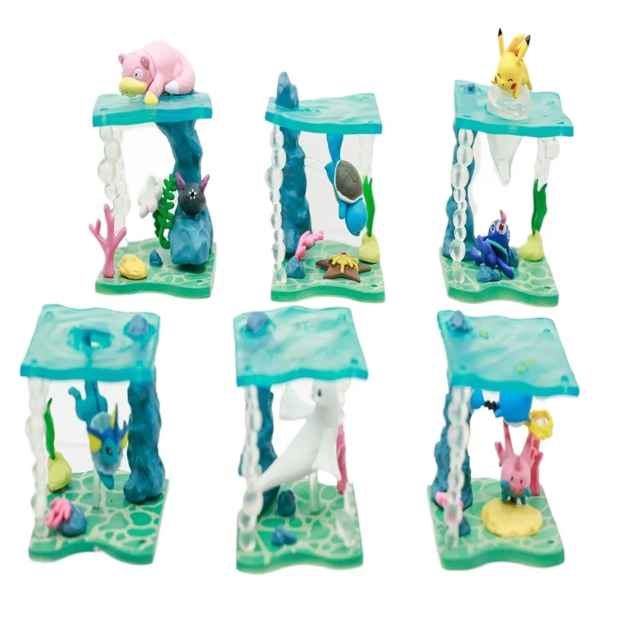

New Genuine Rement Pokemon Underwater World Kawaii Pikachu Squirtle Dewgong Slowpoke Blind Box Desktop Decor Birthday Gift Toys