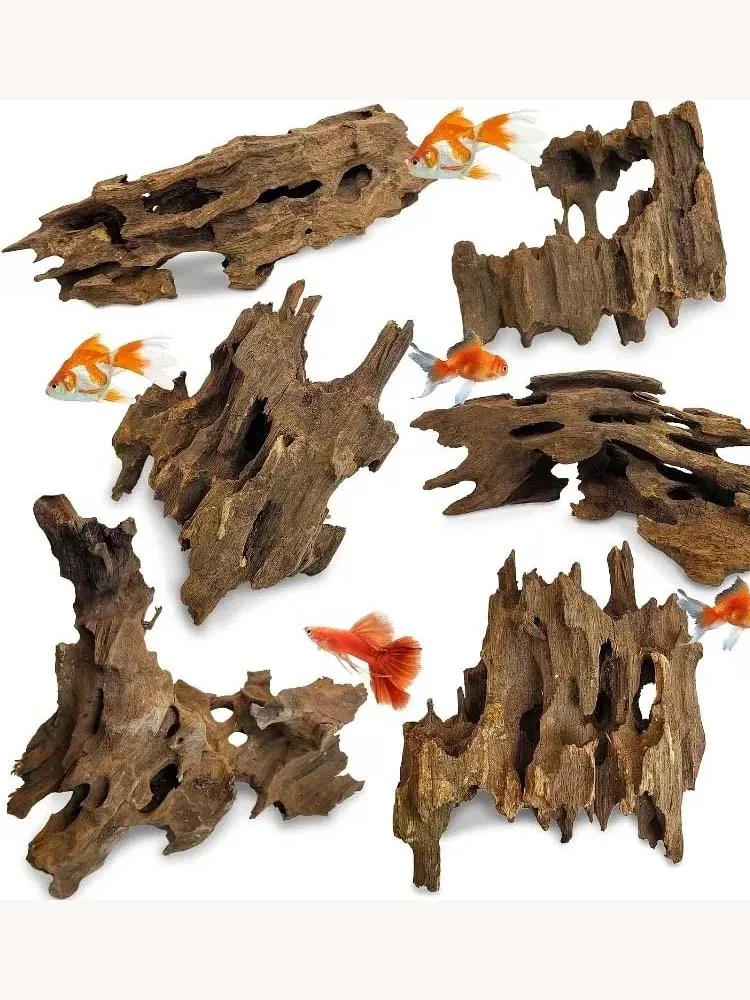 1/2 Stück Treibholz Aquarium-Dekoration | Natürliches Pflanzenmaterial, Ideal für Fisch- und Reptilientanks, Bietet Versteckte Klettermöglichkeiten – Detail 3