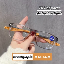 Sport Ultralicht Frame Anti-Blauw Licht Leesbril Retro Vierkant Vrouwen Mannen Ver Zicht Bril Diopter Brillen Brillen Op Recept