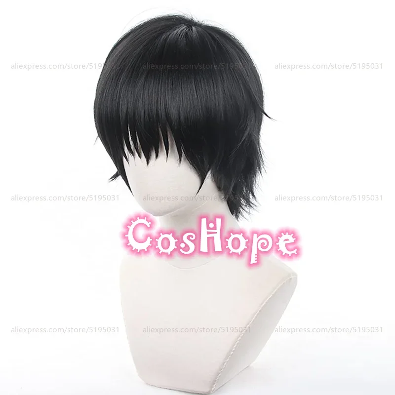 Fushiguro Toji peruka do Cosplay mężczyzn 35cm peruka krótka czarne cosplay anime peruki z lat peruka do cosplay żaroodporne peruki syntetyczne