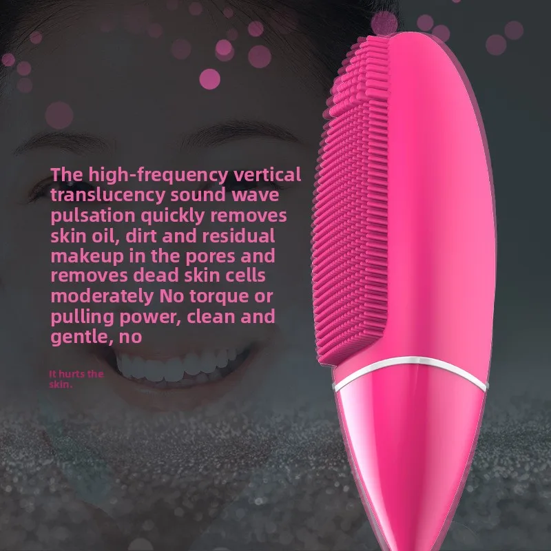 Electric Face Cleansing Device – Soft Silicone Bristles, Blackhead Remover,