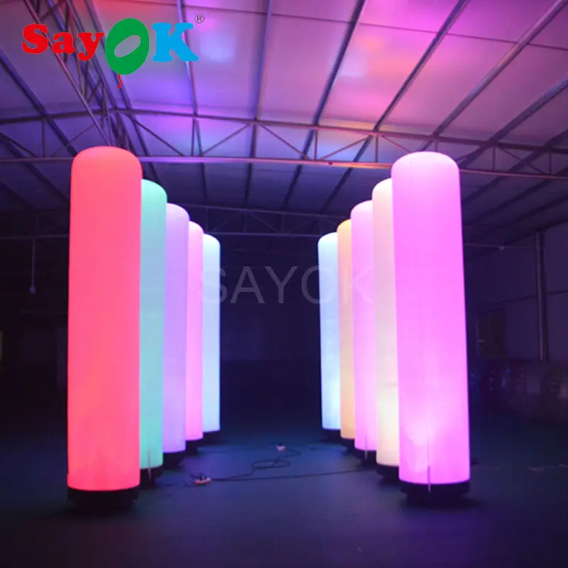 

Inflatable Led Pillar Glow In The Dark Air Dancer Led Tube Fly Guy Puppet Combo Set With Blower For Advertising Event