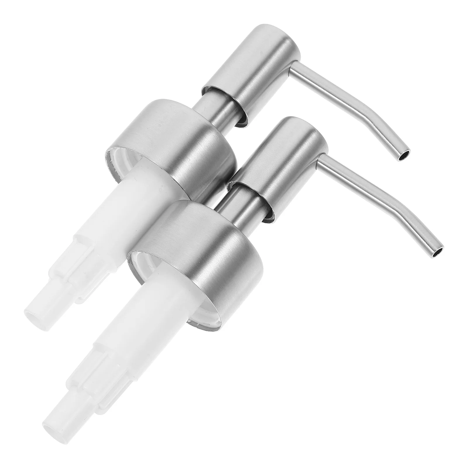 

2 Pcs Stainless Steel Pump Head Liquid Soap Dispenser Bottle Pressing Pumps Lotion Replacement Sports Travel Kitchen