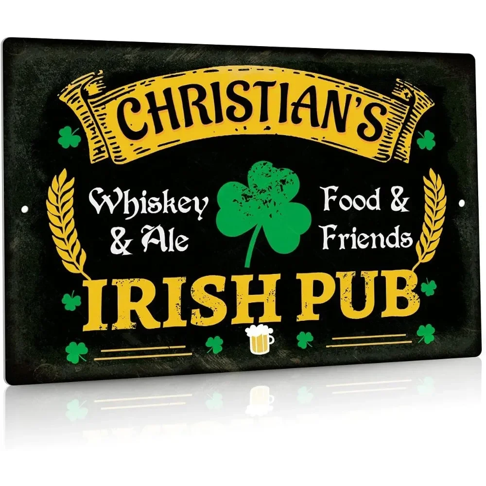 لافتة بار ألومنيوم كلاسيكية مخصصة - اسم مخصص لتزيين الحائط في الهواء الطلق للمنزل والمقهى والحانة والمطبخ وكهف الرجل - 12 × 8 بوصة #6