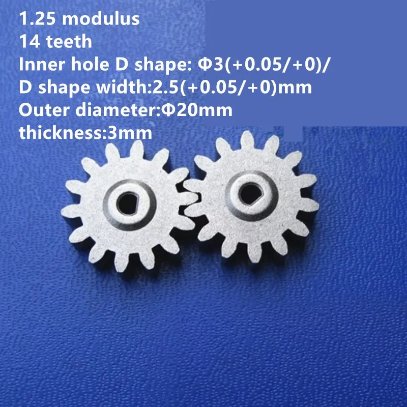 5pcs/lot Precision Iron Base Cylindrical Gear 12.5 Modulus 14 Teeth Inner Bore 3mm Gear