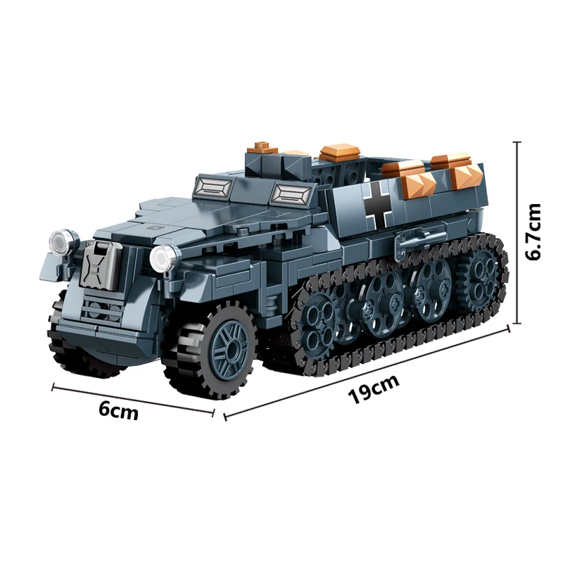 WW2 Militaire Leger Soldaten Wereldoorlog 2 Tank Gepantserd Voertuig Model Monteren Bouwstenen Bakstenen kinderen DIY Speelgoed Gift