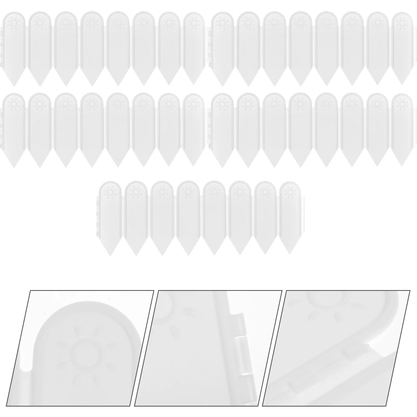 

5pcs Garden Fence Panels White Plastic Lawn Edging L Border for Outdoor Villa Yard Decorative Fencing Tree Enclosure
