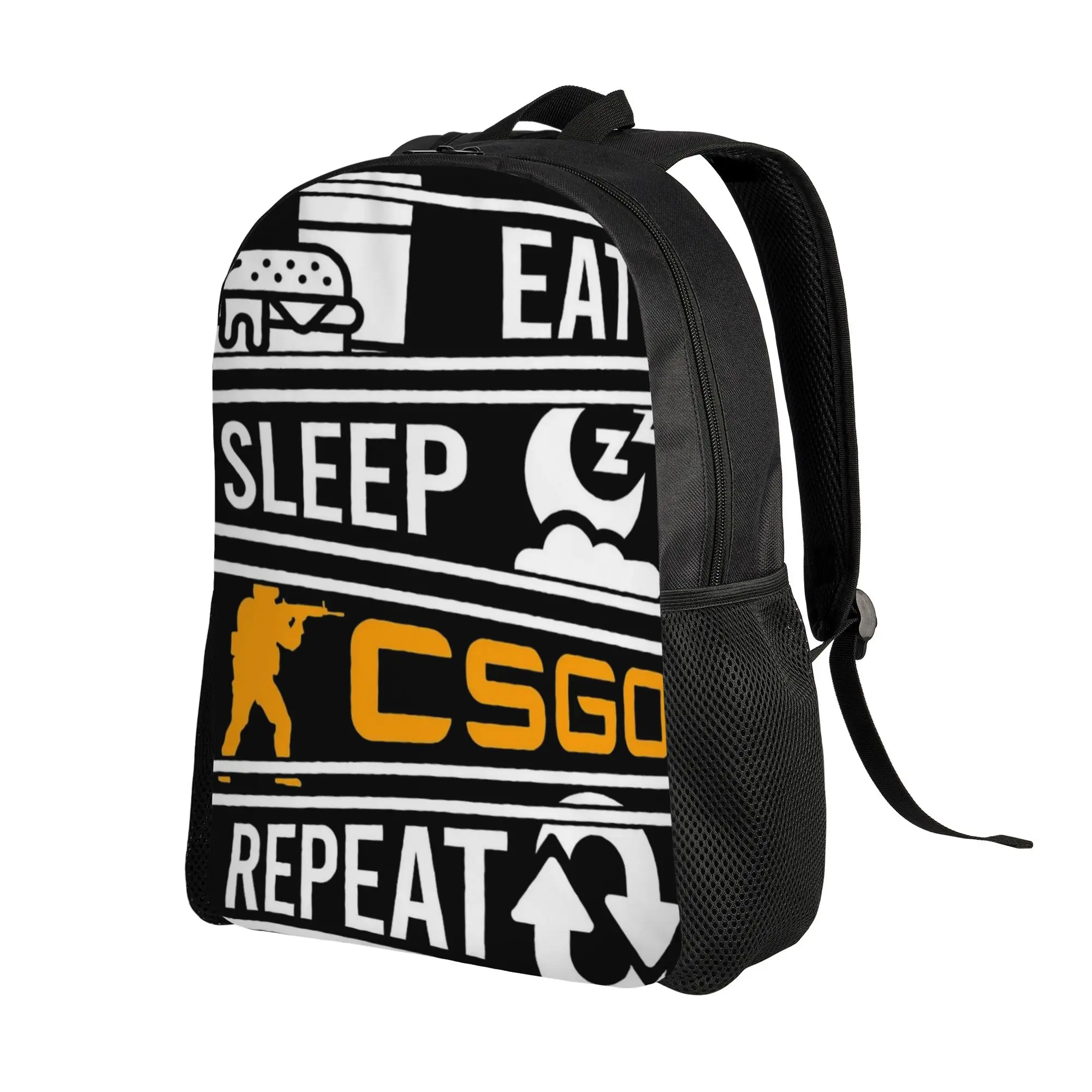 1Piece CS-GO FPS Game Fans Book Pack Eat Sleep And GO Backpack New Semester Begins