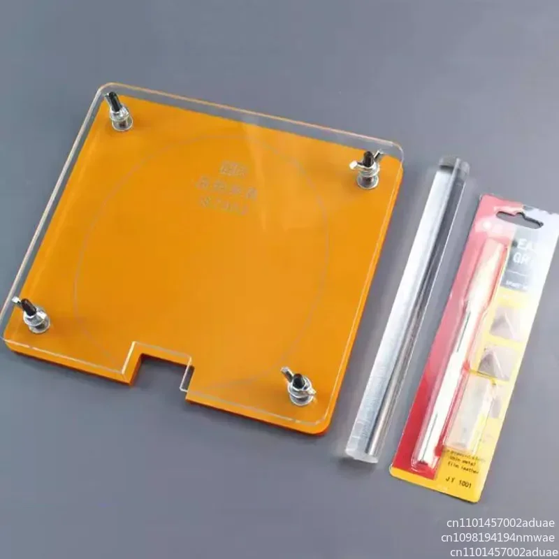 Table Tennis Racket Rubber Pressing Tool Kit with Glue Roller and Cutter