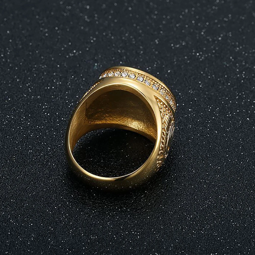 New Fashion Gold Color Crown Rings For Men Women 316L Stainless Steel Hip Hop Rock Party Personality Jewelry Gifts Dropshipping