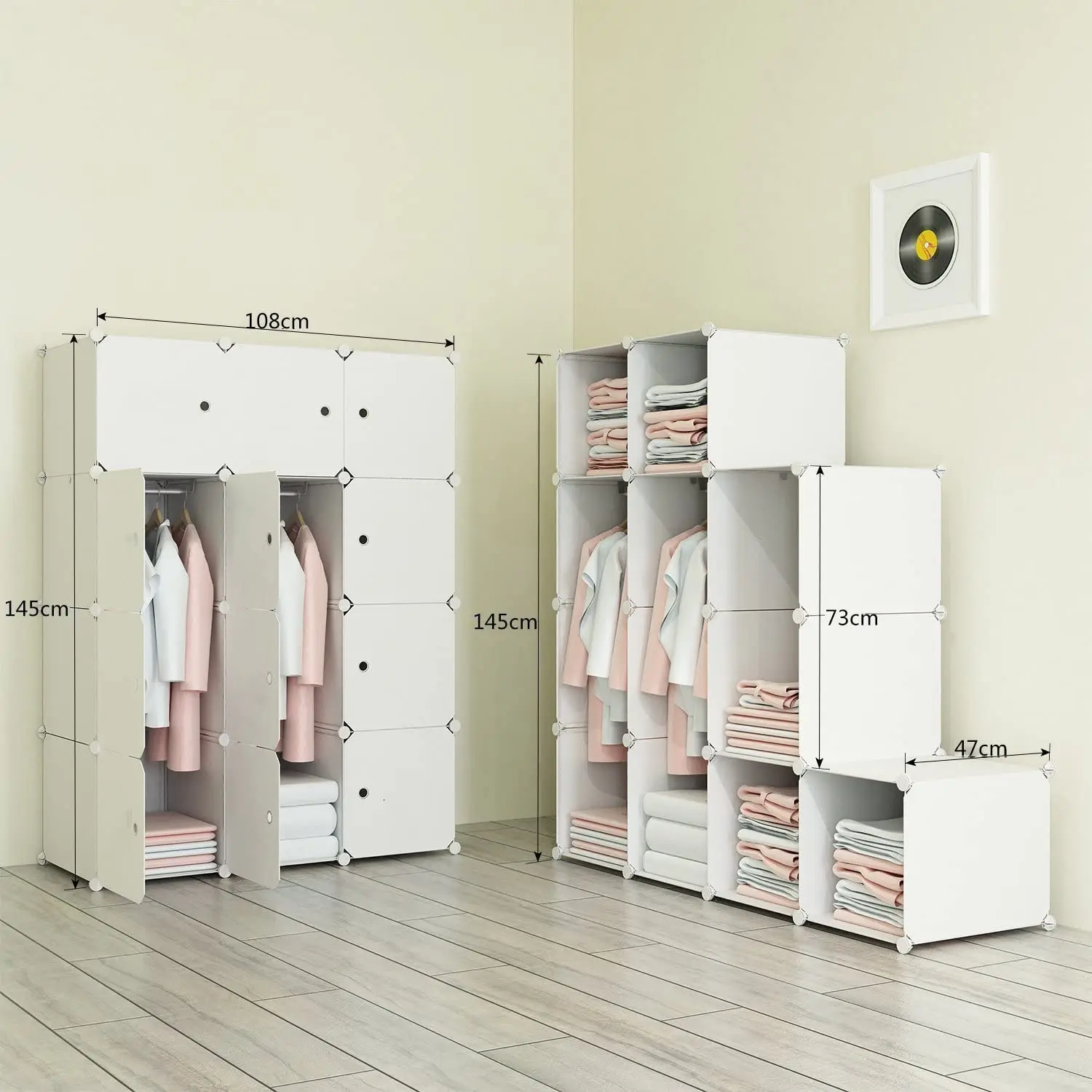 

Foldable Wardrobe Shoe Cabinet，DIY Assembled Cube Storage Cabinet Made Of PP Plastic Material