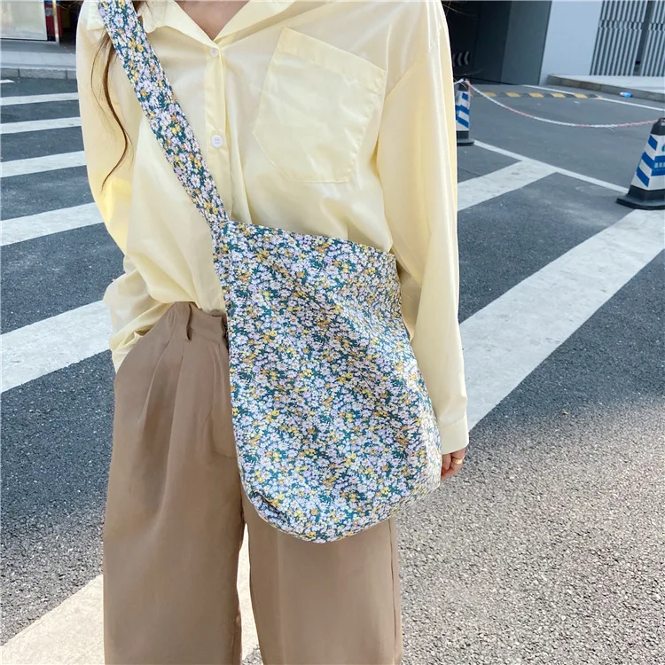 Cotton Cloth Beach Bag Vintage Flora Women Shoulder Bags Large Capacity Ladies Shopping Handbags Summer Girls Flower Casual Tote