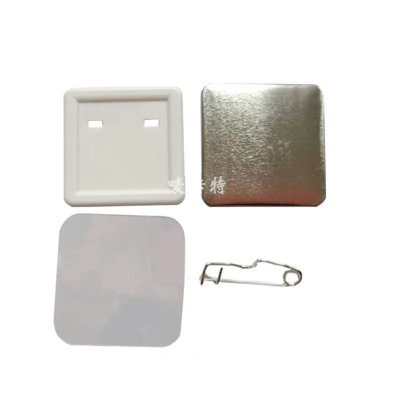 Metal Pin Badge Making Supplies 100Pcs/set Badges Back Button Parts for Button Maker Machine DIY 50*50MM Badges Gifts Square